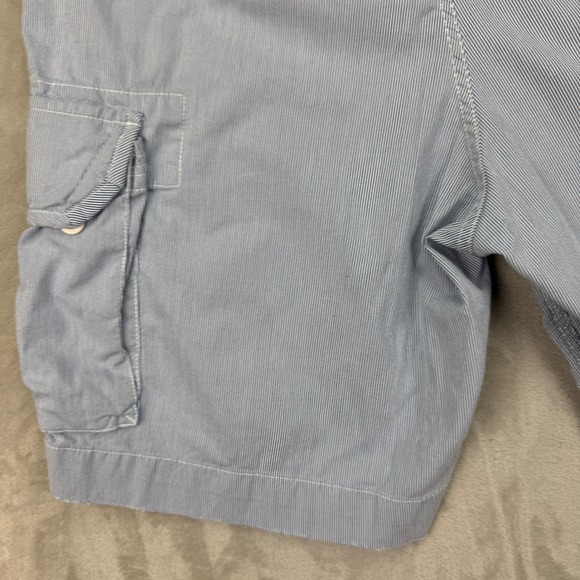 Polo Ralph Lauren Cargo Shorts Mens 38 Blue Seersucker Stripe Classic Chino - Picture 8 of 13